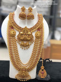 Amrutha Designed With Combo Gold Plated Set With Kemp Stone